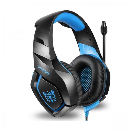 Casti gaming stereo Onikuma K1B Blue, USB si Jack 3.5 mm