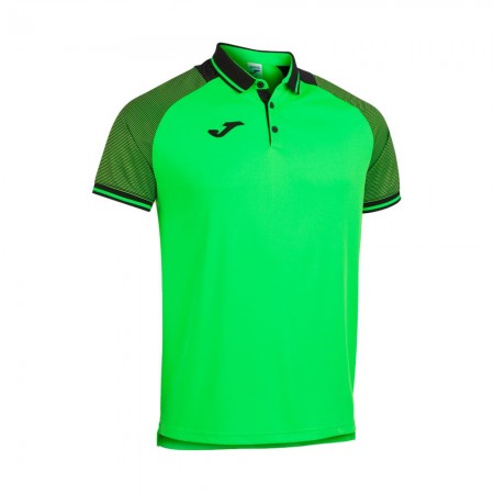 Tricou polo copii Joma Esential II, verde fluorescent