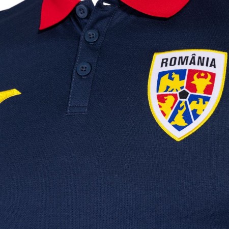 Tricou polo Nationala Fotbal Romania FRF, Joma, bleumarin